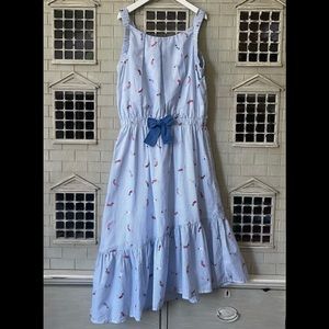 Catamini Girls’ blue & white stripe print dress